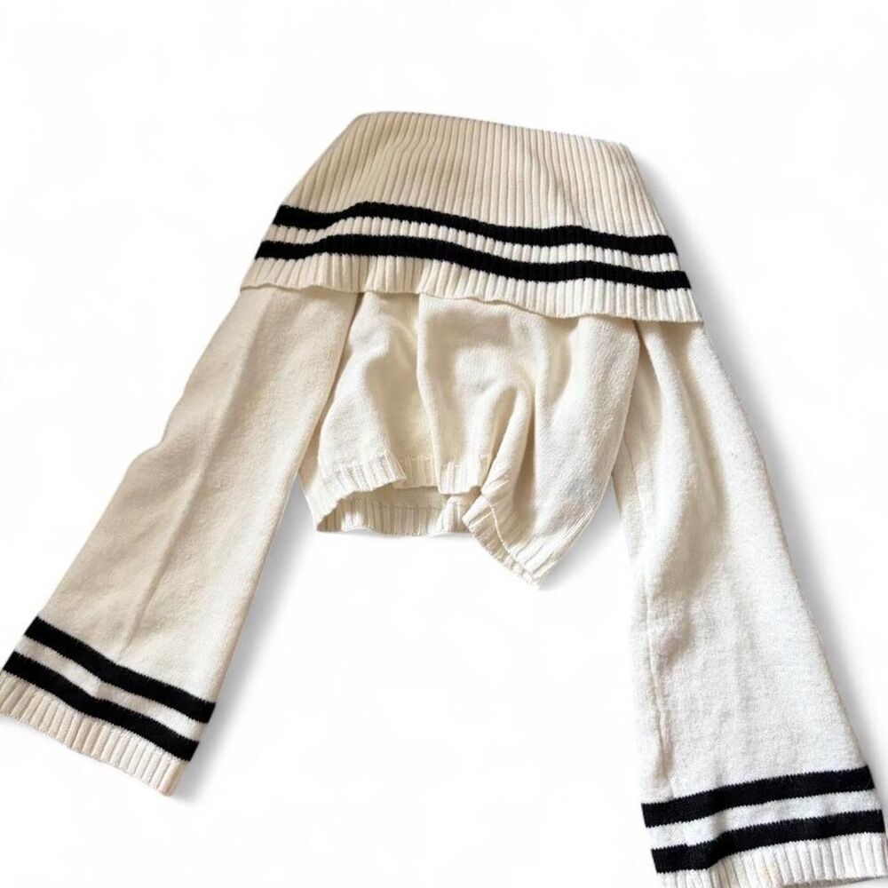 SHEIN size small cream off the shoulder‎ cropped sweater